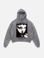 Lady Gaga Print Slant Pockets Hoodie