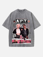 Bruno Mars & BLACKPINK Rosé Print Round Neck T-shirt