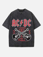 AC/DC Print Round Neck T-shirt
