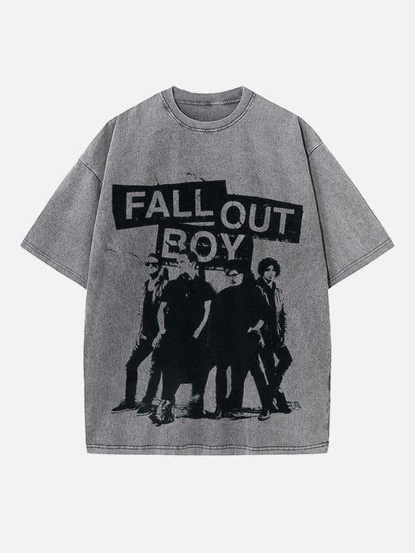 Fall Out Boy Print Round Neck T-shirt