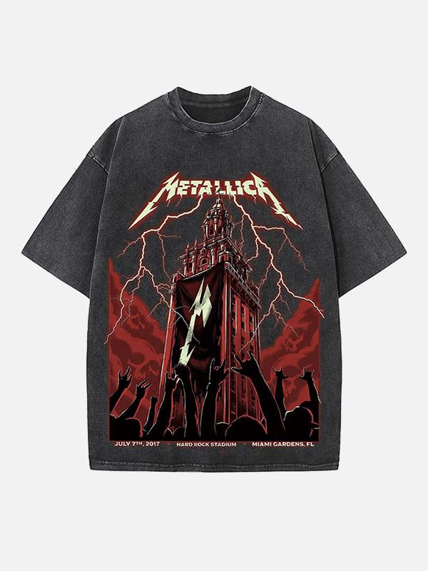 Metallica Print Round Neck T-shirt