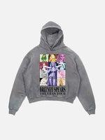 Britney Spears Print Slant Pockets Hoodie