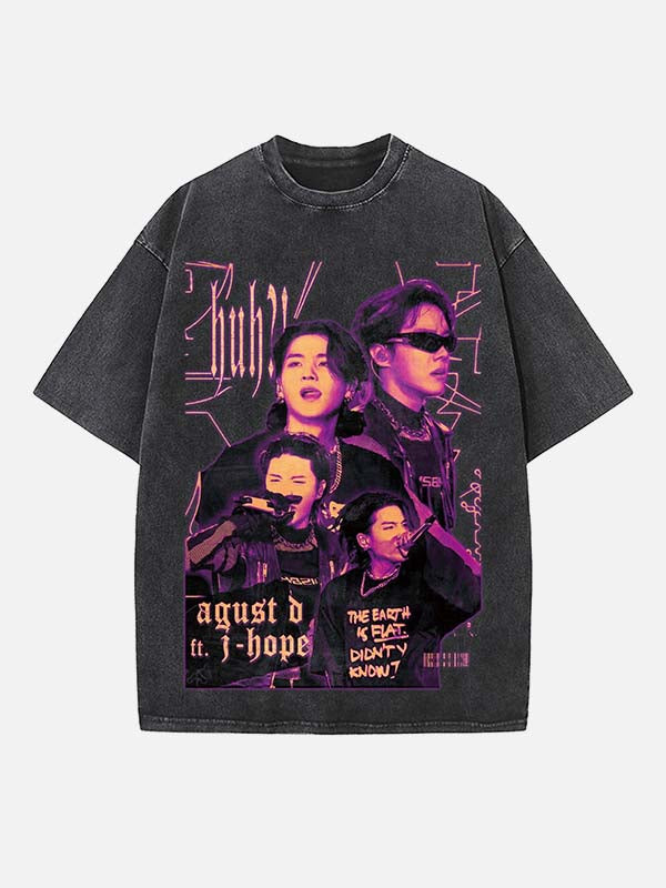 BTS Print Round Neck T-shirt