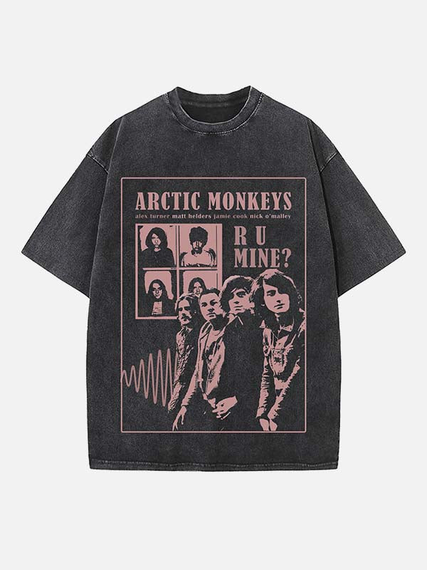 Arctic Monkeys Print Round Neck T-shirt
