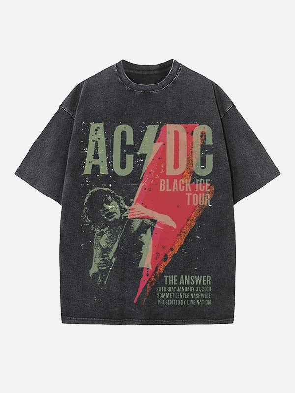 AC/DC Print Round Neck T-shirt