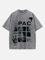 2Pac Print Round Neck T-shirt