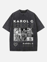 Karol G Print Round Neck T-shirt