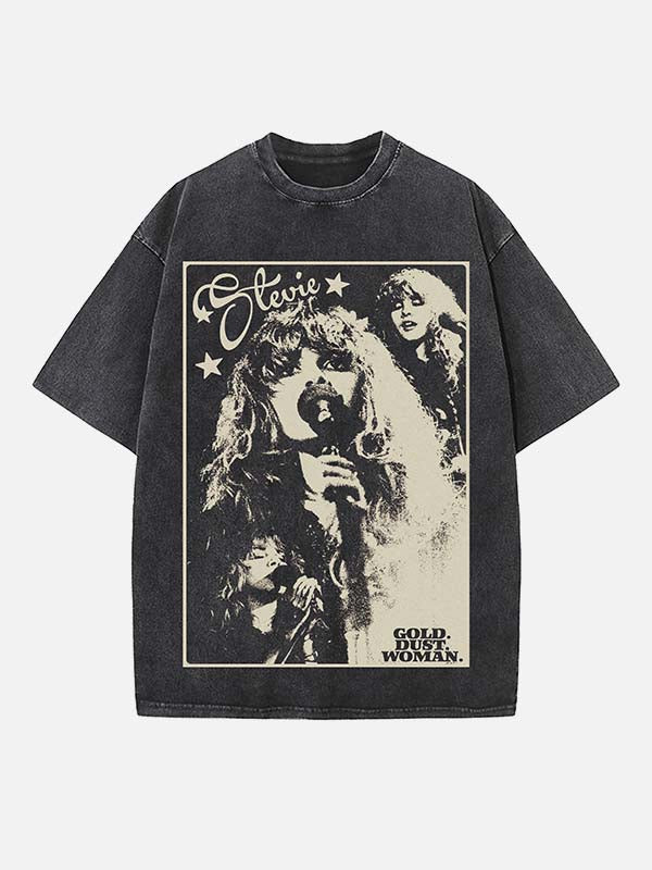 Fleetwood Mac Print Round Neck T-shirt