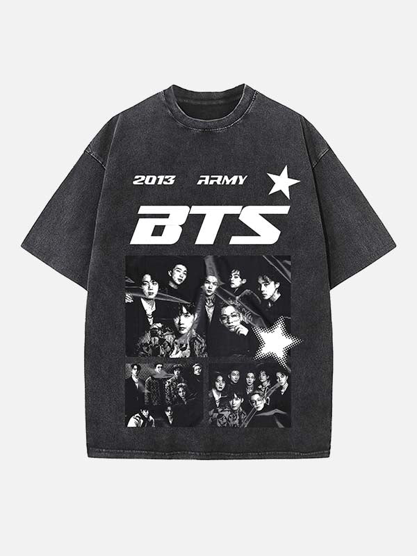 BTS Print Round Neck T-shirt