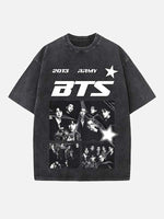 BTS Print Round Neck T-shirt