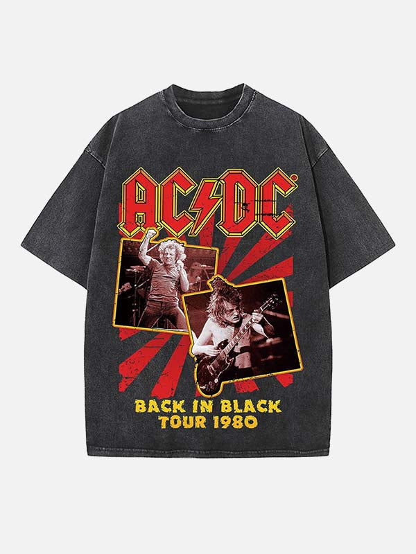 AC/DC Print Round Neck T-shirt