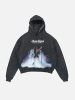 Dua Lipa Print Slant Pockets Hoodie