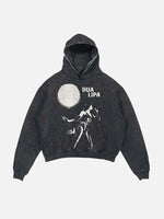 Dua Lipa Print Slant Pockets Hoodie