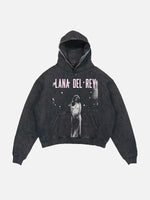 Lana Del Rey Print Slant Pockets Hoodie