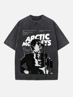 Arctic Monkeys Print Round Neck T-shirt