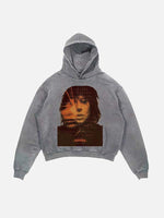 Lady Gaga Print Slant Pockets Hoodie