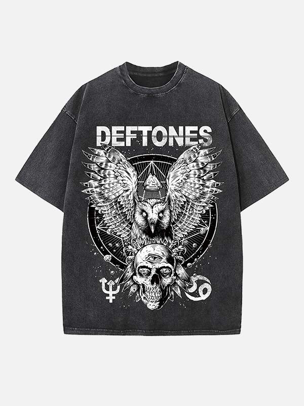 Deftones Print Round Neck T-shirt