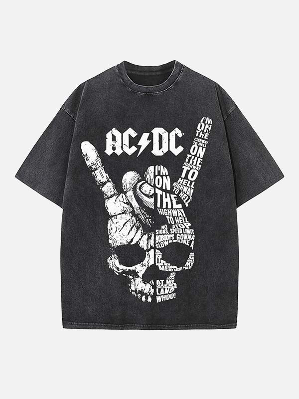 AC/DC Print Round Neck T-shirt