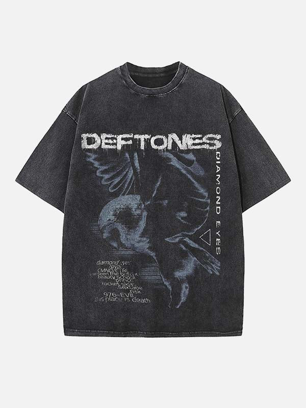 Deftones Print Round Neck T-shirt