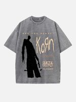 Korn Print Round Neck T-shirt