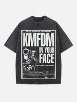 Korn Print Round Neck T-shirt