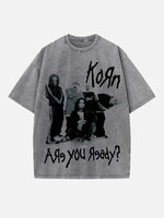 Korn Print Round Neck T-shirt