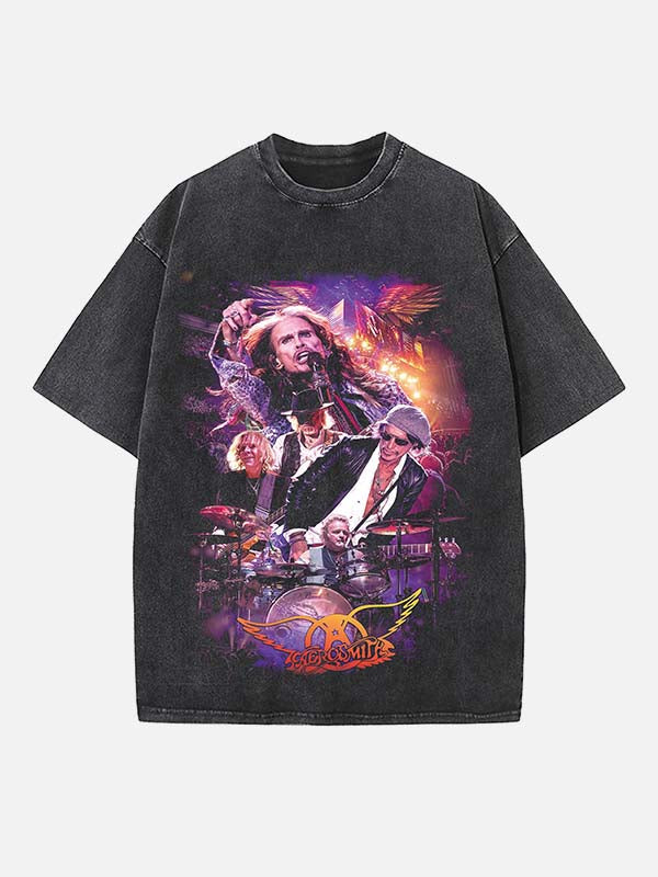 Aerosmith Print Round Neck T-shirt