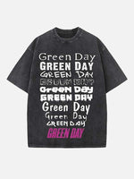 Green Day Print Round Neck T-shirt