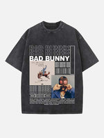 Bad Bunny Print Round Neck T-shirt