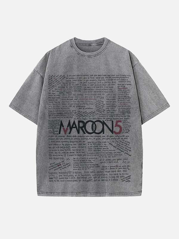 Maroon 5 Print Round Neck T-shirt