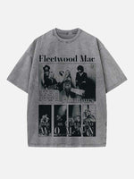 Fleetwood Mac Print Round Neck T-shirt