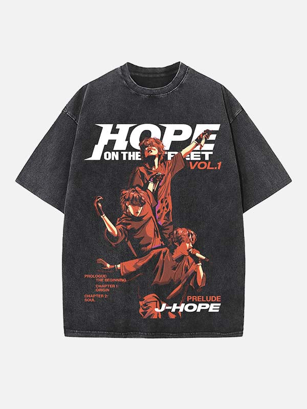 BTS Print Round Neck T-shirt