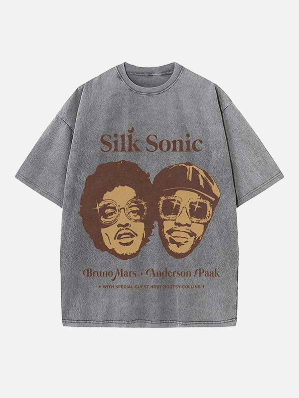 Bruno Mars Print Round Neck T-shirt