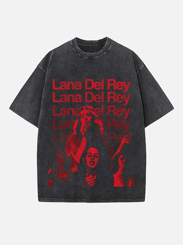 Lana Del Rey Print Round Neck T-shirt