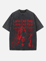 Lana Del Rey Print Round Neck T-shirt
