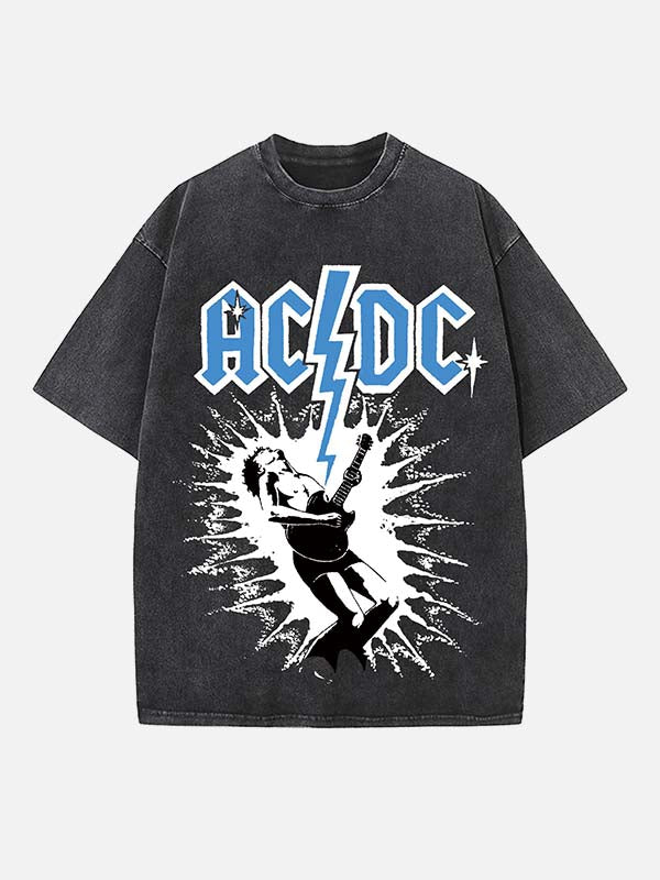 AC/DC Print Round Neck T-shirt