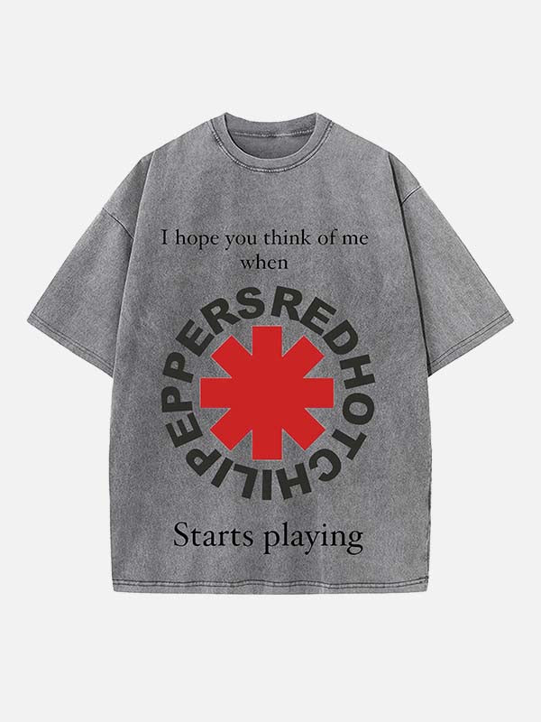 Red Hot Chili Peppers Print Round Neck T-shirt