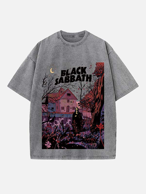 Black Sabbath Print Round Neck T-shirt