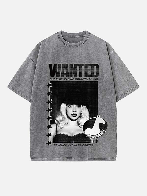 Beyoncé Print Round Neck T-shirt