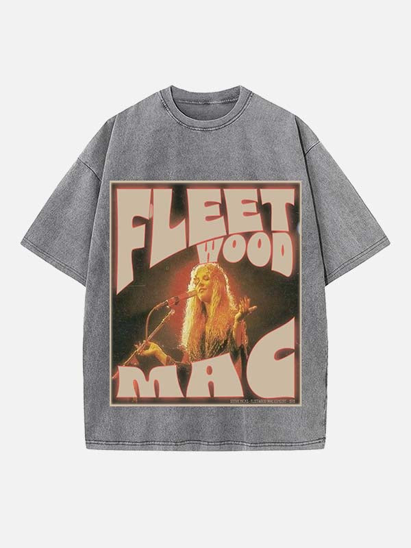 Fleetwood Mac Print Round Neck T-shirt