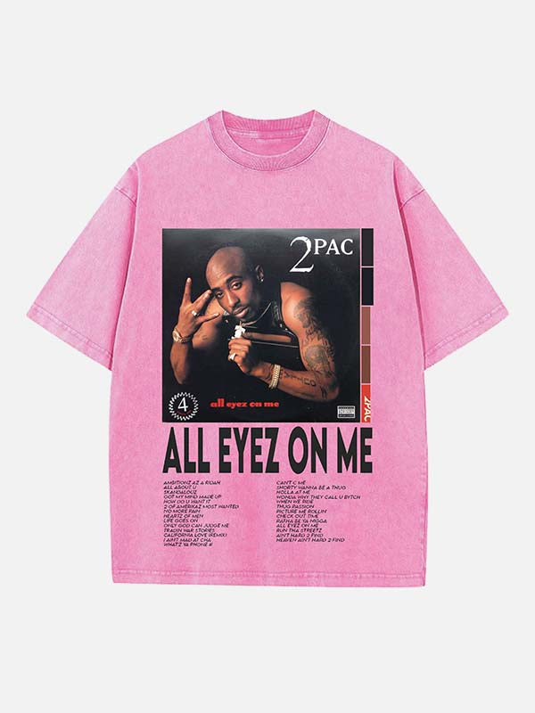 2Pac Print Round Neck T-shirt