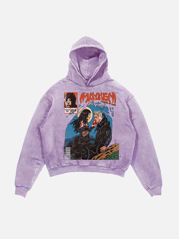 Lady Gaga Print Slant Pockets Hoodie