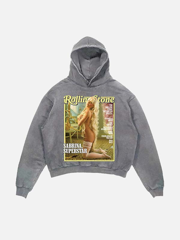 Sabrina Carpenter Print Slant Pockets Hoodie