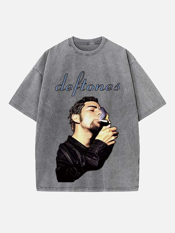 Deftones Print Round Neck T-shirt