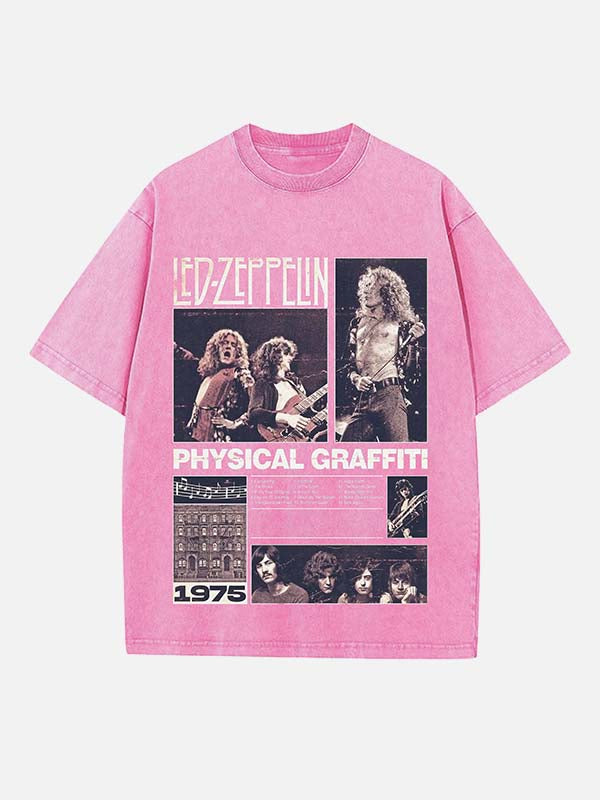 Led Zeppelin Print Round Neck T-shirt