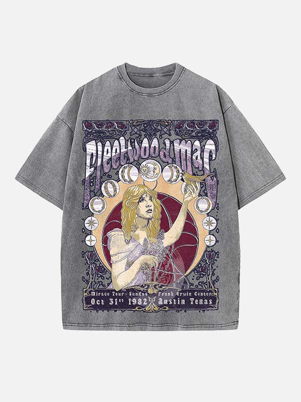 Fleetwood Mac Print Round Neck T-shirt
