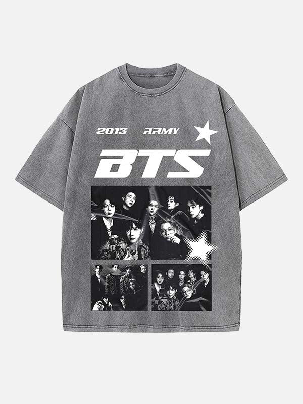 BTS Print Round Neck T-shirt