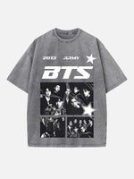 BTS Print Round Neck T-shirt