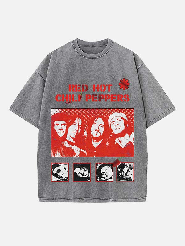 Red Hot Chili Peppers Print Round Neck T-shirt