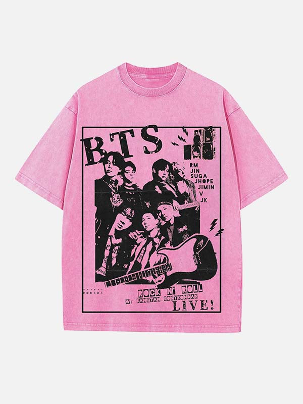 BTS Print Round Neck T-shirt